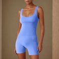 thumbnail image 6 of QATAINLAV Women's Summer Shapewear Rompers Workout One Piece Bodysuits Bodycon Shorts Jumpsuits Yoga Gym Outfits Sky Blue S Fall Savings, 6 of 7