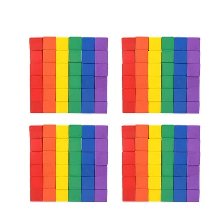 

200pcs DIY Square Cubes Wooden Craft Cubes Accessories DIY Building Materials Precise Cutting Wood Square Blocks for Kids Adults Playing Colorful (1CM 2CM Style 100 for Each)