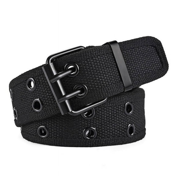 YooGuoGuo New Men's Double Row Needle Buckle Woven Belt Women's Belt Leisure Sports Outdoor Work Belt with Cargo Pants Jeans Belt