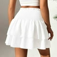 thumbnail image 6 of Fgnfyis Women's Summer Short Skirts High Waist Ruffle Hem Skirt Casual Mini Skirts Solid Color Versatile Skirts for Women Basic White XL, 6 of 6