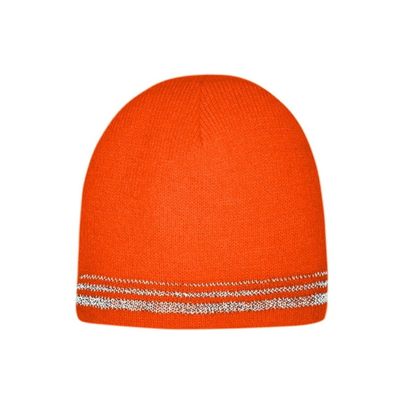 Cornerstone Lined Enhanced Visibility Beanie, Safety Orange/Reflective, OSFA