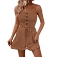 thumbnail image 2 of Karight Women's Strapless Printed Short Rompers Beachwear One Piece jumpsuit, 2 of 8