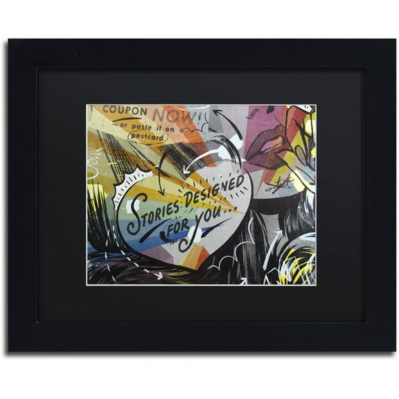 Trademark Fine Art "Coupon Stories" Canvas Art by Dan Monteavaro Black Matte, Black Frame