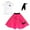 Hot Pink, variant on Hip Hop 50’s Shop Girls 3 Piece Child Poodle Skirt Outfit (Small Child 4 Light Pink)