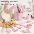 thumbnail image 2 of Juego de utensilios de cocina Astercook, 39 piezas de silicona con mango de madera, 2 of 9