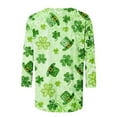 thumbnail image 5 of DxhmoneyHX St Patricks Day Shirt Women Shamrock Clover Graphic Casual T-Shirt 3/4 Sleeve Crew Neck Summer Tunic Tops Loose Fit Shirts Holiday Outfits, 5 of 6