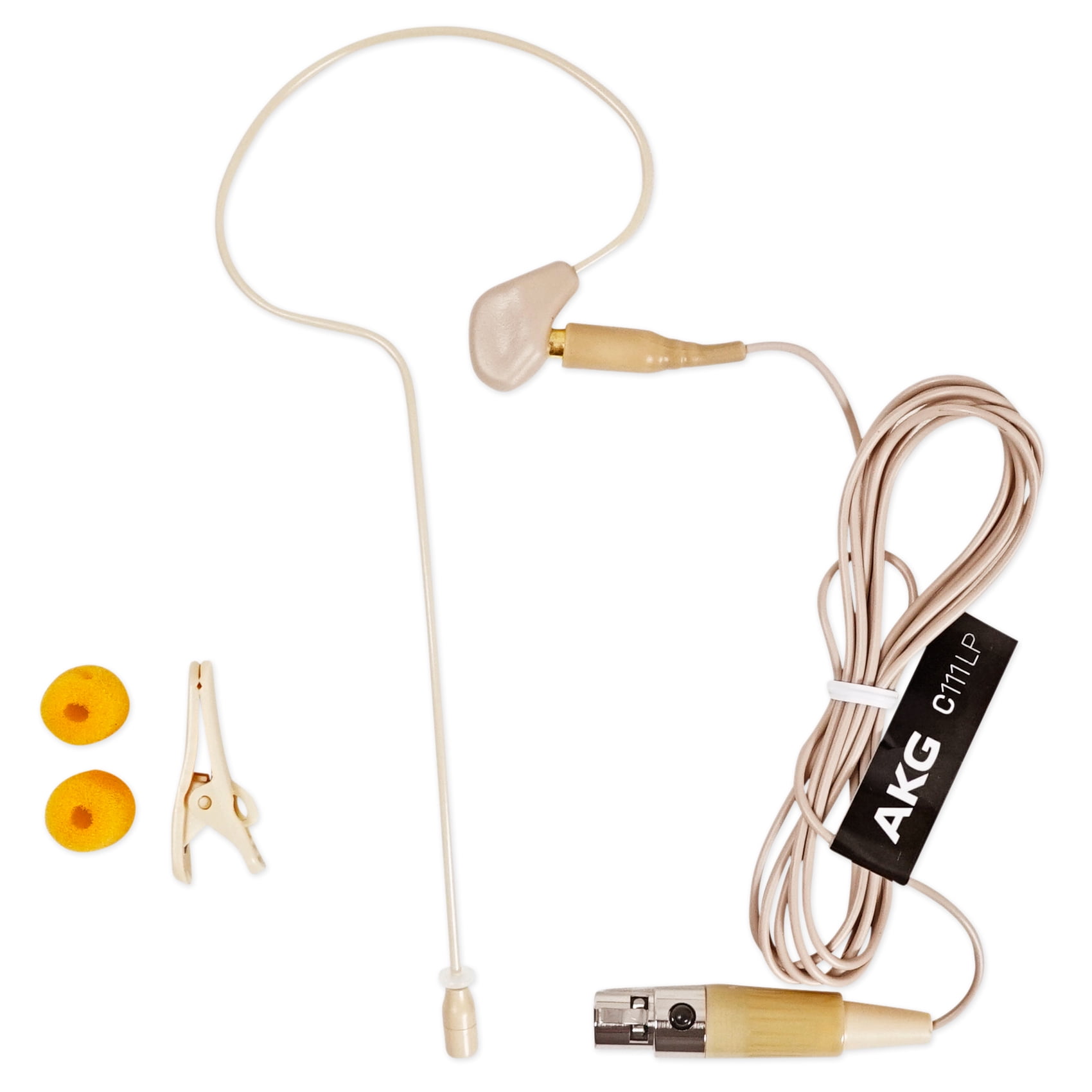 AKG C111 LP Ear-Hook Ear-Set Microphone Mic+Windscreen+Carry Pouch+Headphones 