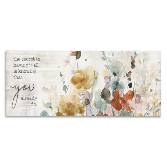 Stupell Industries Shabby Chic Knowing You Have It Motivational Canvas Art, 24 x 10, by Carol Robinson
