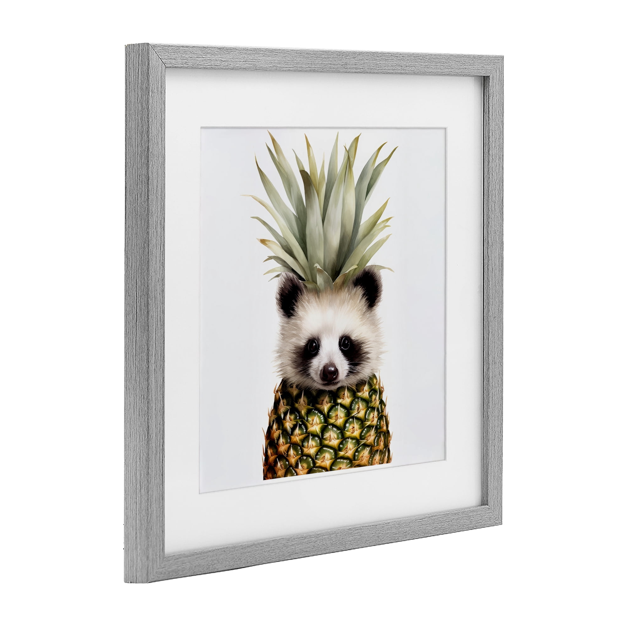 Stupell Industries Pineapple Panda Cub Gray Framed Print Under Glass, design by Lazar Studio