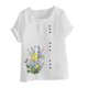 thumbnail image 2 of TaTaai Casual Printed Button Blouse, Women's Short Sleeve Linen Feel T-Shirt, Comfortable Top for All Seasons Gift, 2 of 4