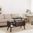 thumbnail image 5 of PRZL Lift Top Coffee Table with Hidden Compartment - Modern Living Room Dining Table with Rising Tabletop Lifttop Desk for Apartment, Home, Condo (Espresso), 5 of 7