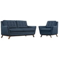 thumbnail image 2 of Modway Beguile Upholstered Fabric and Wood Living Room Set in Azure (Set of 2), 2 of 6