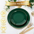 thumbnail image 5 of 100Pieces White with Gold Rim Plastic Plates - 7.5inch Disposable Gold Salad/Dessert Plate - White and Gold Plastic Plates Ideal for Wedding & Party & Father's Day, 5 of 9