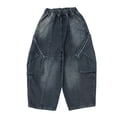 thumbnail image 4 of Xijirk Boys Pants Loose Fit Cargo Denim Jeans Casual Trousers with Multiple Pockets Comfortable Bottoms for Autumn and Daily Wear,Grey,15-16 Years, 4 of 9