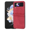 thumbnail image 4 of Case Designed for Samsung Galaxy Z Flip 4 5G, Premium PU Leather Classic for Men Women Shockproof Ultra Slim Drop Protective Phone Case Cover for Samsung Galaxy Z Flip 4, Red, 4 of 7