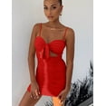thumbnail image 5 of DOPI Women's Sexy Bodycon Cut Out Ruched Backless Spaghetti Strap Mini Club Party Dresses, 5 of 6