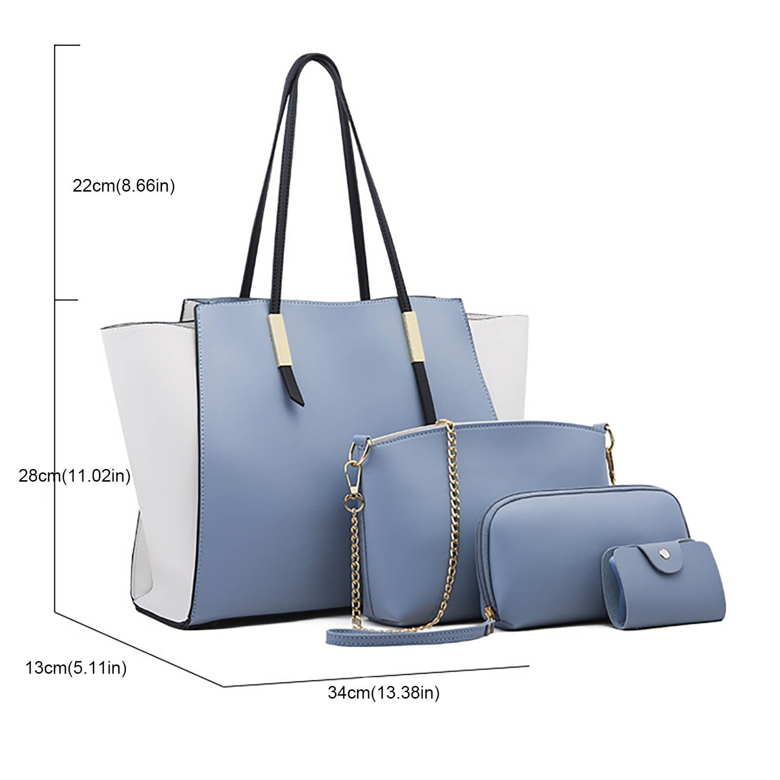 ZTTD Women's Tote Bags Fashion Lady Leather Three Piece Shoulder Bag Wallet Shoulder Bag Portable Crossbody Bag Women's Bag