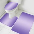 thumbnail image 3 of Purple Ombre Bath Mat 3 Piece Bathroom Rug Set, Modern Gradient Abstract Art Non Slip Bath Rug Contour Mat and Toilet Lid Cover, Absorbent Shower Mats Soft Bath Rugs and Mats Sets, 3 of 8