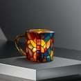 thumbnail image 5 of Stained Glass Mug Book Shape Artistic Glassware Unique Geometric Patterned Drinking Cup For Home Office Decor Gift, 5 of 5