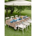 thumbnail image 3 of Outdoor Tablecloth with Umbrella Hole and Zipper, Happy Easter Rectangle Table Cloth 54x80 Inch Waterproof Tablecloth, Vintage Blue Truck Bunny Duck Wooden Grain Picnic Table Cover for Patio Camping, 3 of 7