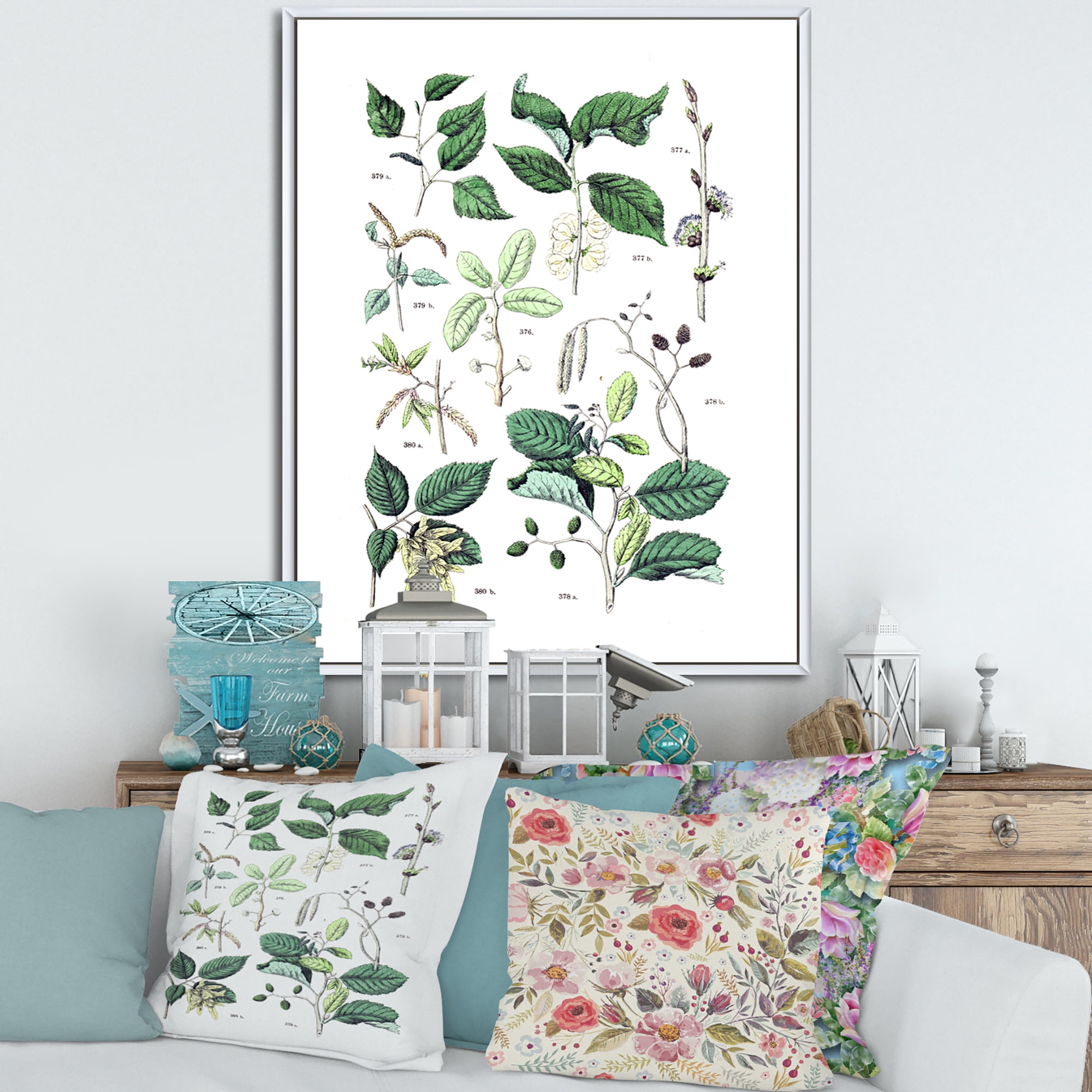 Ancient Botanicals VIII 24 in x 32 in Framed Painting Canvas Art Print, by Designart