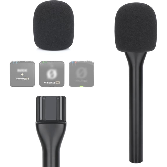 SUNMON Interview Microphone Handheld Adaptor for Rode Wireless Go II/Wireless PRO/Wireless ME, for DJI Mic/Mic 2, Interview Go Handheld Mic Adapter Compatible with Wireless Microphone System