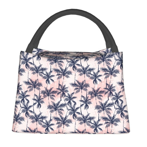 Fotbe Tropics Palm Trees Bolsa Térmica Portátil con Estampado, Bolsa de Entrega de Alimentos Aislada, Bolsa Reutilizable de Gran Capacidad para Comidas y Supermercado