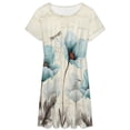 thumbnail image 3 of Fall Farm Teal Flower Oil Painting Art Sundress Short Sleeve Dress Summer Women Clothes Dress for Women Dresses, 3 of 7