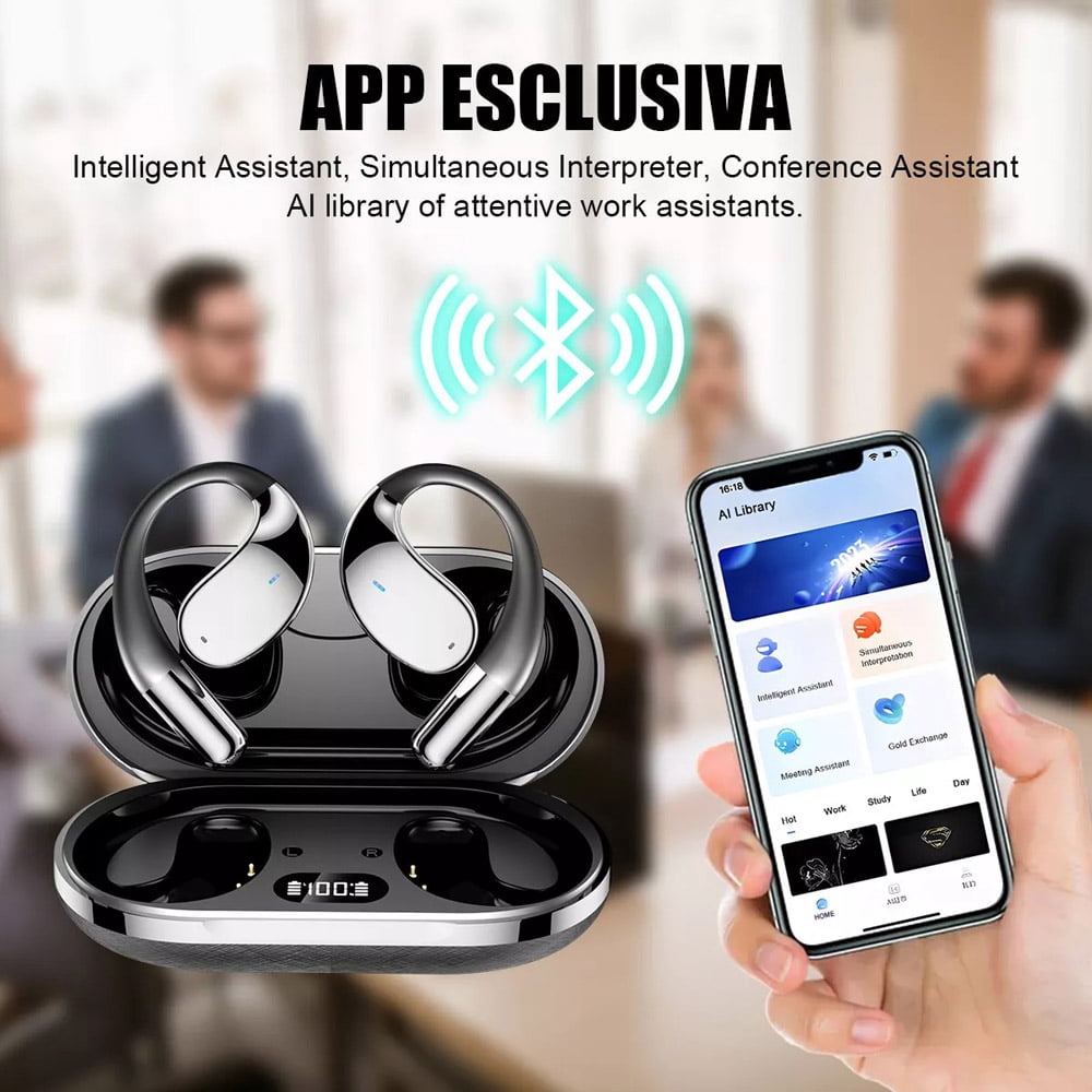 3-in-1 Smart Voice Translation Earbuds, Real-Time Translator Headset, 150+ Languages , Bluetooth, AI Translator Headset, Built In Microphone Waterproof On Off Switch Rechargeable Battery Call
