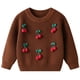 thumbnail image 1 of Cowsor Floral T Shirt for Kids Girl Boy Long Sleeve Boat Neck Sweater Crochet Thermal Tops Shirts Child, 1 of 7