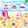 thumbnail image 5 of KiddiTouch 35Pcs Beach Sand Toy, Sandbox Toys with Collapsible Bucket & Mesh Bag, 18 Sand Molds Tools, Castle Kit for Girls Kids Ages 3-12, 5 of 9