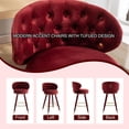 thumbnail image 4 of Tabaray Bar Stools Set of 2, Modern Velvet Adjustable Counter Height Bar Chairs with Back, Upholstered and Footrest Barstools for Kitchen, Dining Room (Claret Red), 4 of 10