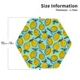 thumbnail image 2 of Fuzoiu Lemon1 Print Leather Coasters Set,Drink Coasters Set of 4,for Tabletop Protection, Durable PVC Coasters,Home Décor and Housewarming Gift-Hexagon, 2 of 6
