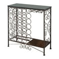 thumbnail image 2 of Kings Brand Furniture Faux Marble Wine Rack Console Table with Wine Bottle and Stemware Storage (Brown), 2 of 5
