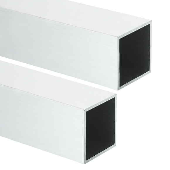 Uxcell Aluminum Square Tubing, Square Tube Seamless Structural Metal Profile Hardware for Construction DIY Home Furniture 1.97" Width x 0.04" Wall Thick