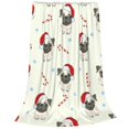 thumbnail image 2 of Rateoe Christmas Pug Dog Print Fuzzy Fleece Throw Blanket Extra Large,Super Soft,Fluffy and Warm Blankets for Couch,Bed,All Season Use (50"x40"), 2 of 8
