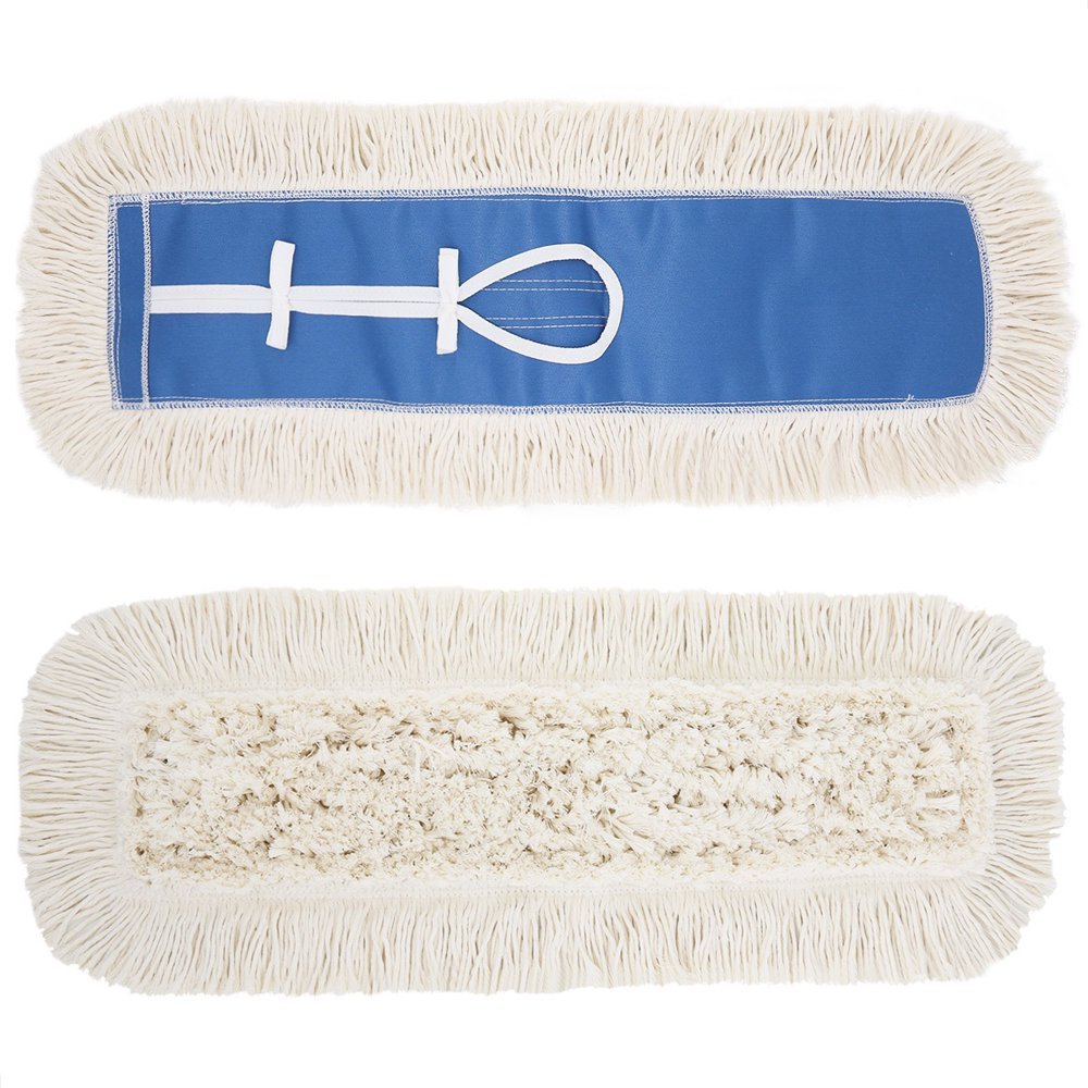 24" Industrial Cotton Dust Mop Head Refill, Dry and Wet, Thick Tufted