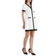thumbnail image 4 of Vestido de trabajo elegante de mujer INSPIRE CHIC con contraste de color, escote en V, manga corta, corte A, color blanco, 4 of 5