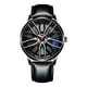 thumbnail image 3 of Reloj deportivo para hombres de color azul con forma de rueda de automóvil, reloj de moda para hombres, reloj automático con forma de neumático, 3 of 4