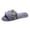 Grey, variant on Women's Faux Furry Slide Sandal Comfortable Open Toe House Slippers Non Slip Floral Bell Decor Walking Shoes Black Size 6