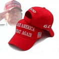 thumbnail image 1 of President Donald Trump 45-47 Hat 2024 Make America Great Again MAGA Red Mesh, 1 of 5