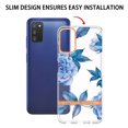 thumbnail image 5 of Allytech Samsung Galaxy A03S Case Clear, Flower Series Crystal Clear Back Cover Flexible TPU Silicone Shockproof Drop Proof Anti-yellow Protection Case Cover for Galaxy A03S, Blue Flower, 5 of 5