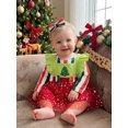 thumbnail image 3 of Cjfdfy Newborn Baby Girl Christmas Outfit Long Sleeve Romper Santa Embroidery Tulle  Star Patchwork Dress Bow Headband 3 Piece Set Infant Christmas Dress Fall Winter Clothes Set 0-24M, 3 of 9
