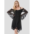 thumbnail image 4 of Gothic Vintage Lace Patchwork Women Dress Plus Size Goth Bandage Ladies Spaghetti Strap Dresses, 4 of 9