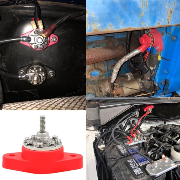 Phyun Red Battery Junction Post Bus Bar Power Distribution Block M6 Stud Terminal