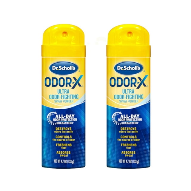 2 Pack Dr. Scholls OdorX Odor Fighting Spray Powder 4.7 Oz Each