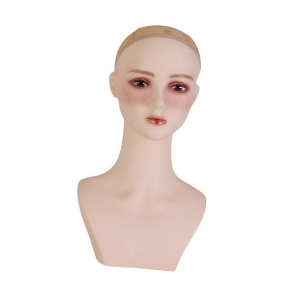 Cabeza de maniquí de mujer multifuncional para exhibición de pelucas, cabeza de maniquí para anteojos, gorro para hacer pelucas, sombrero para peinar