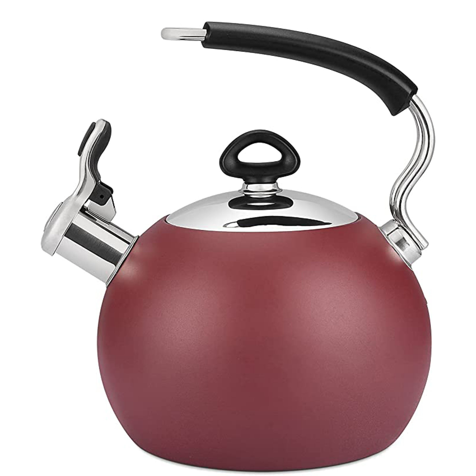 Stainless Steel Whistling Tea Kettle Kitchen Water Coffee Heat Boiler Pot Red