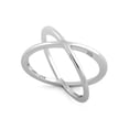 thumbnail image 1 of 925 Sterling Silver Oxidized Platinum Plated Overlapping X Women Ring, 1 of 2