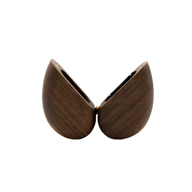 Caja Corazón Giratoria De Madera Nogal Para Anillos De Boda